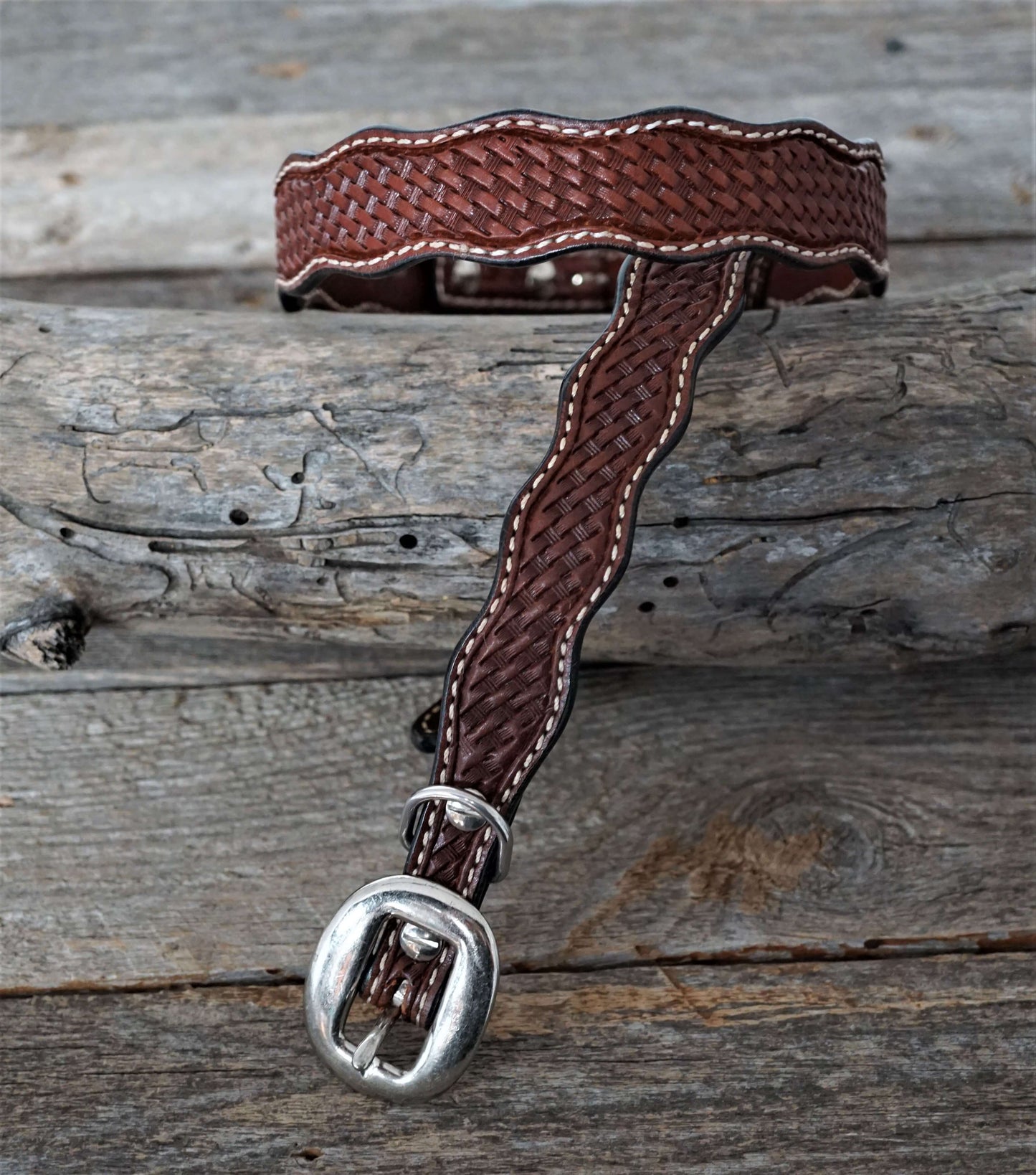 Medium Oil Leather Dog Collars Sizes 10"-28"