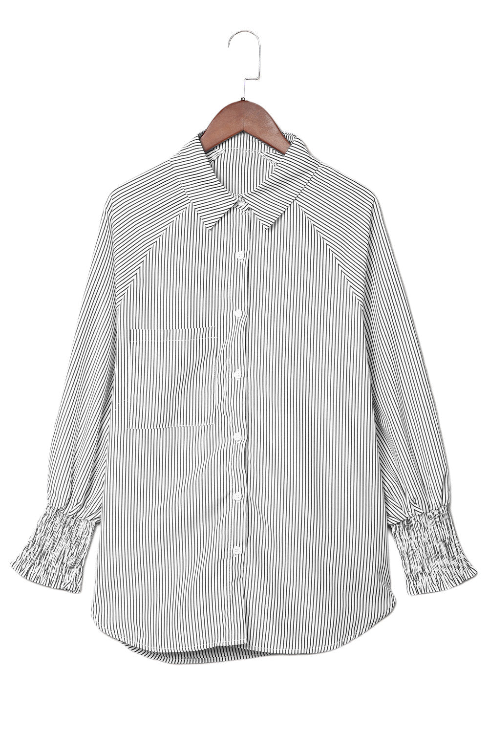 Black Striped Casual Blouse