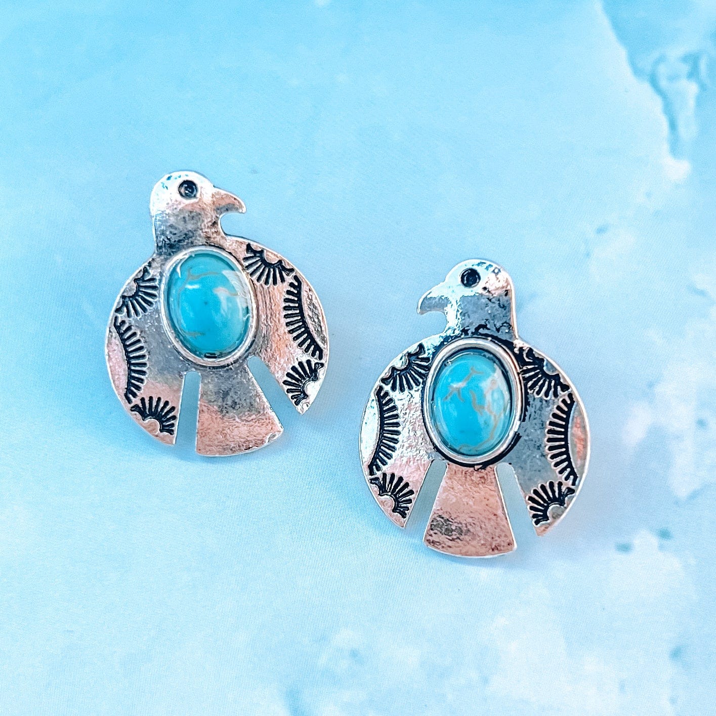 Turquoise Bird Earrings