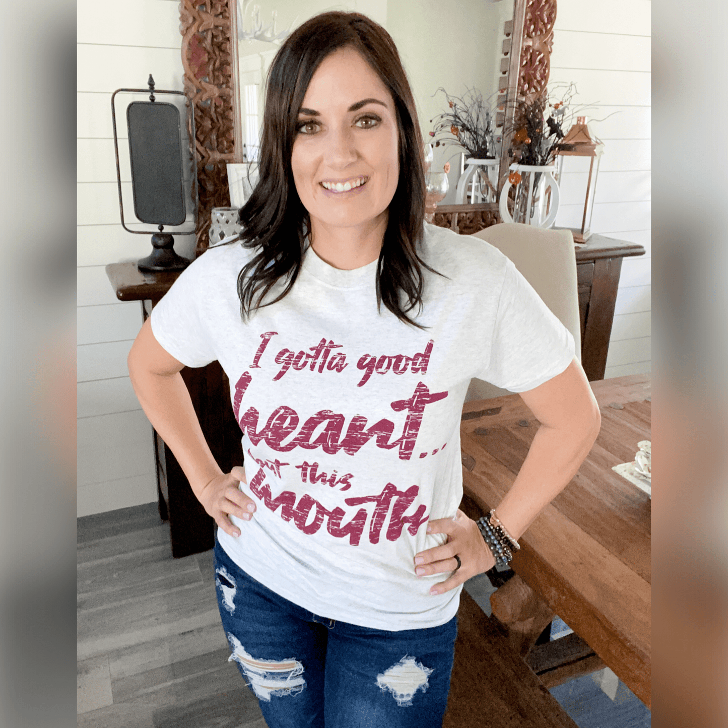 I Gotta Good Heart But This Mouth Graphic Tee