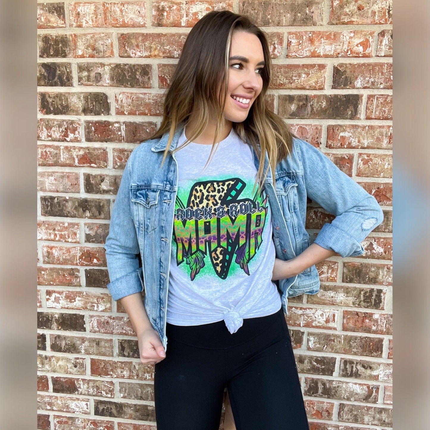 Rock & Roll Leopard Mama Graphic Tee