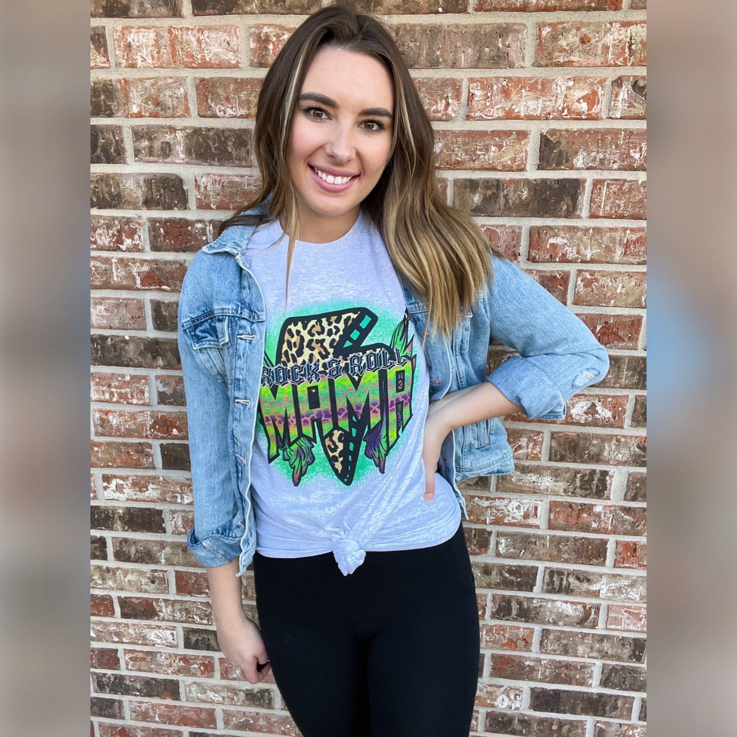 Rock & Roll Leopard Mama Graphic Tee