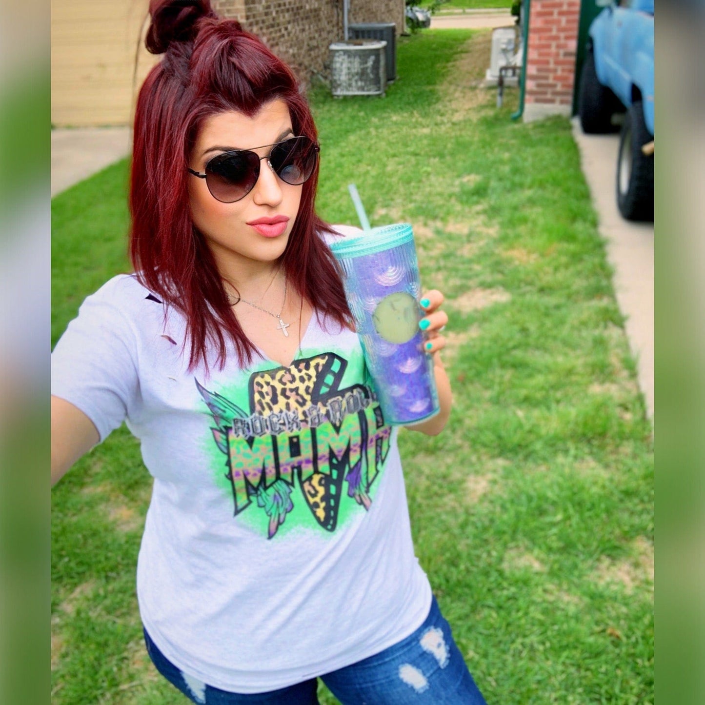 Rock & Roll Leopard Mama Graphic Tee