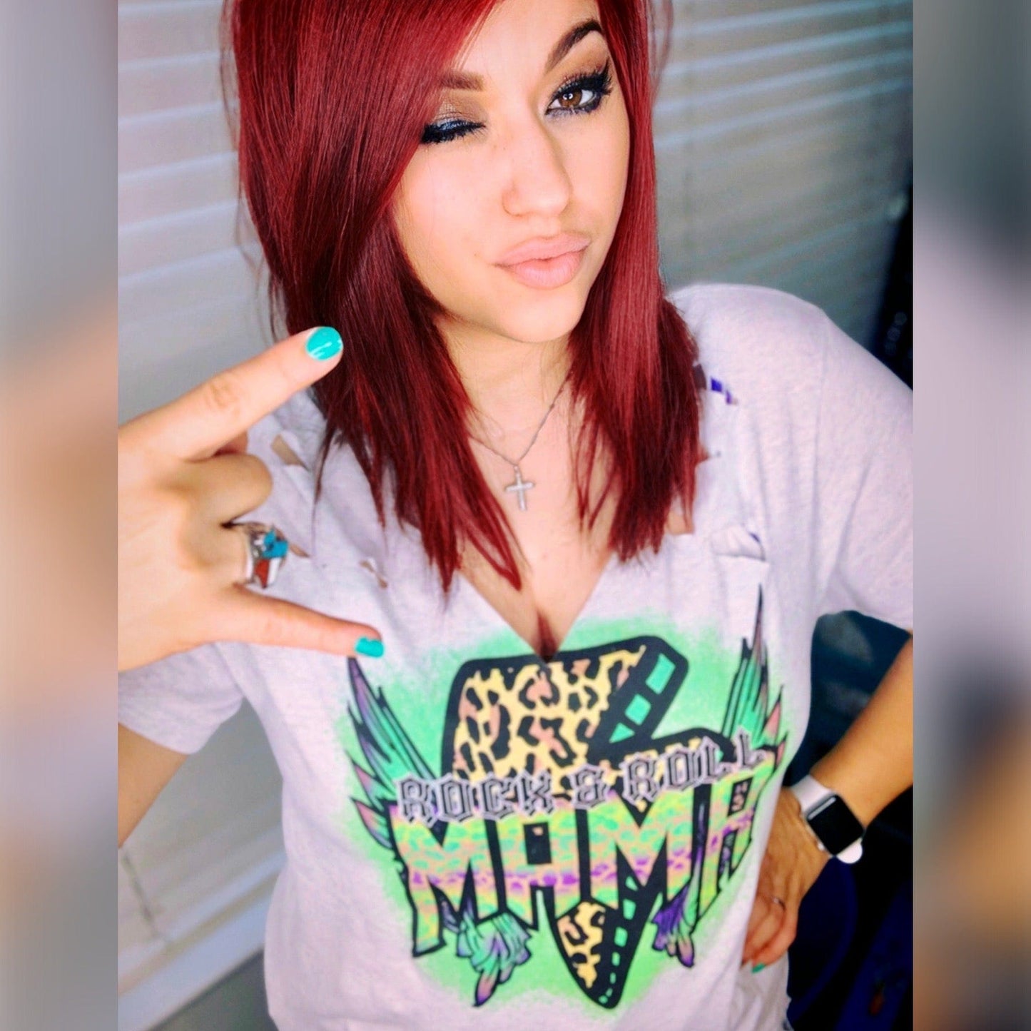 Rock & Roll Leopard Mama Graphic Tee