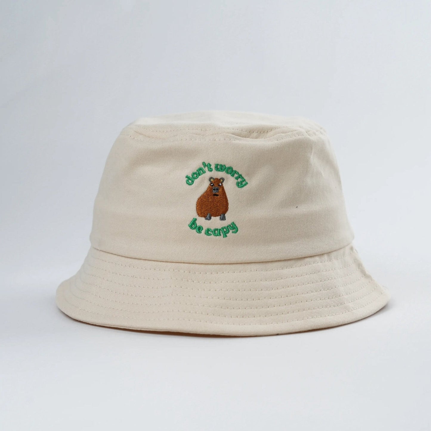 Family Matching 'Don't Worry, Be Capy' Embroidered Bucket Hat