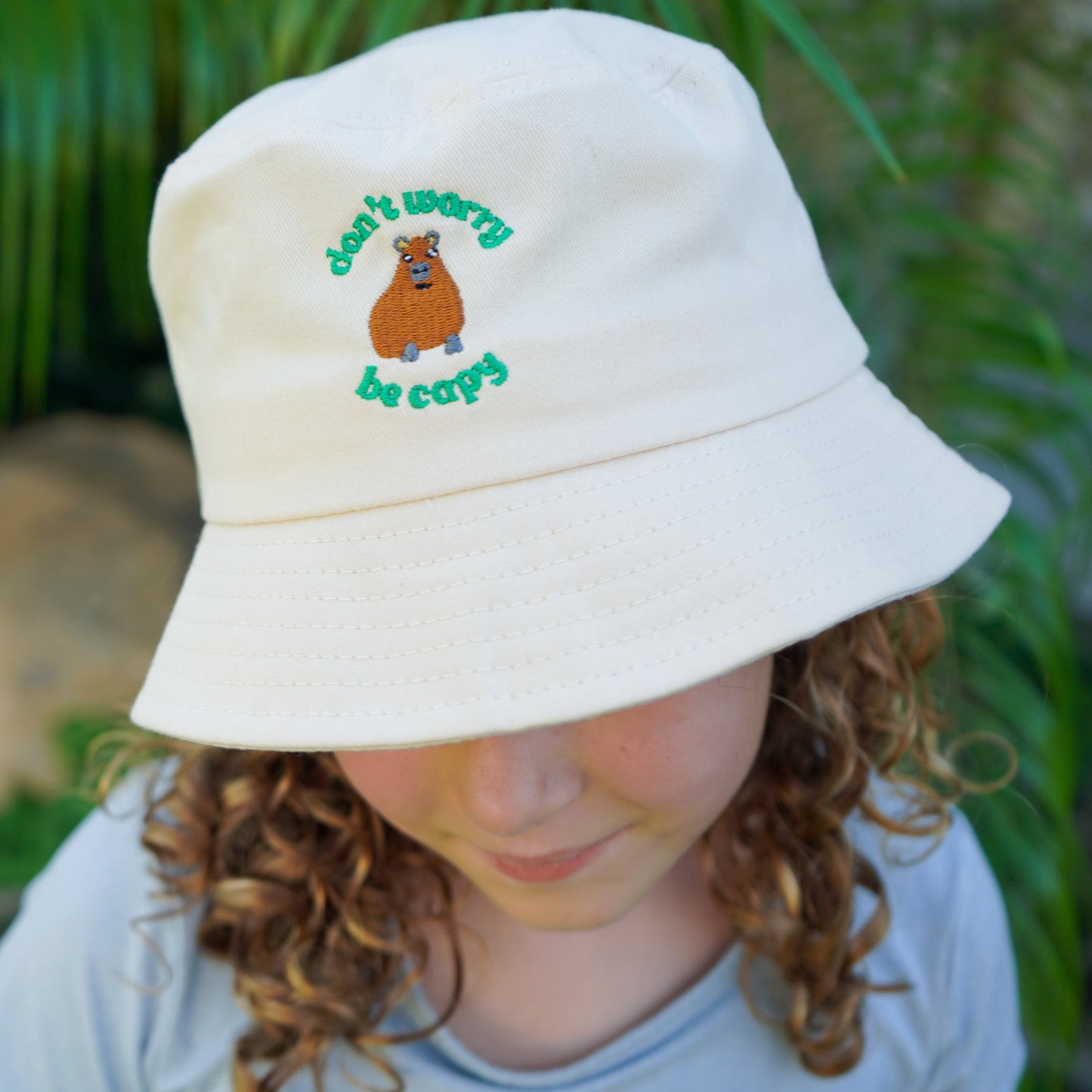 Family Matching 'Don't Worry, Be Capy' Embroidered Bucket Hat