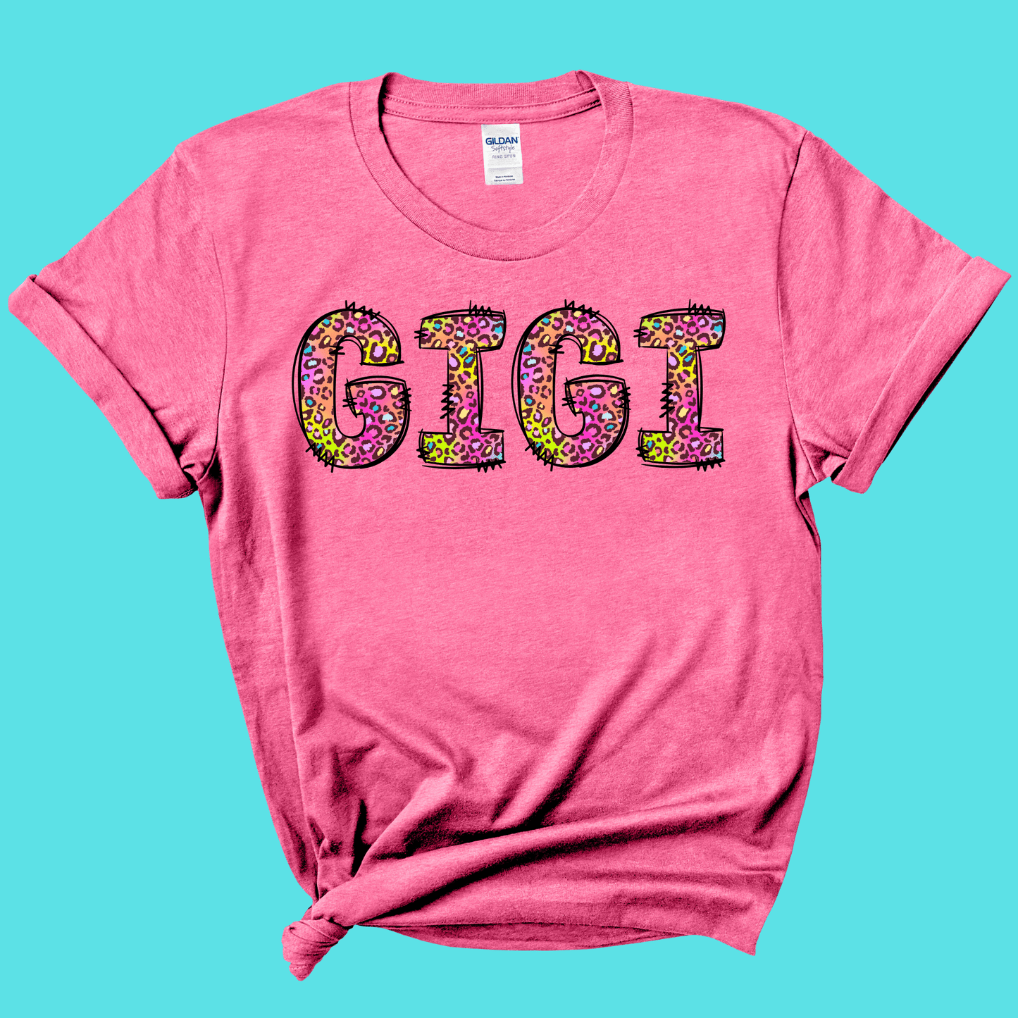 Gigi Rainbow Leopard Graphic Tee
