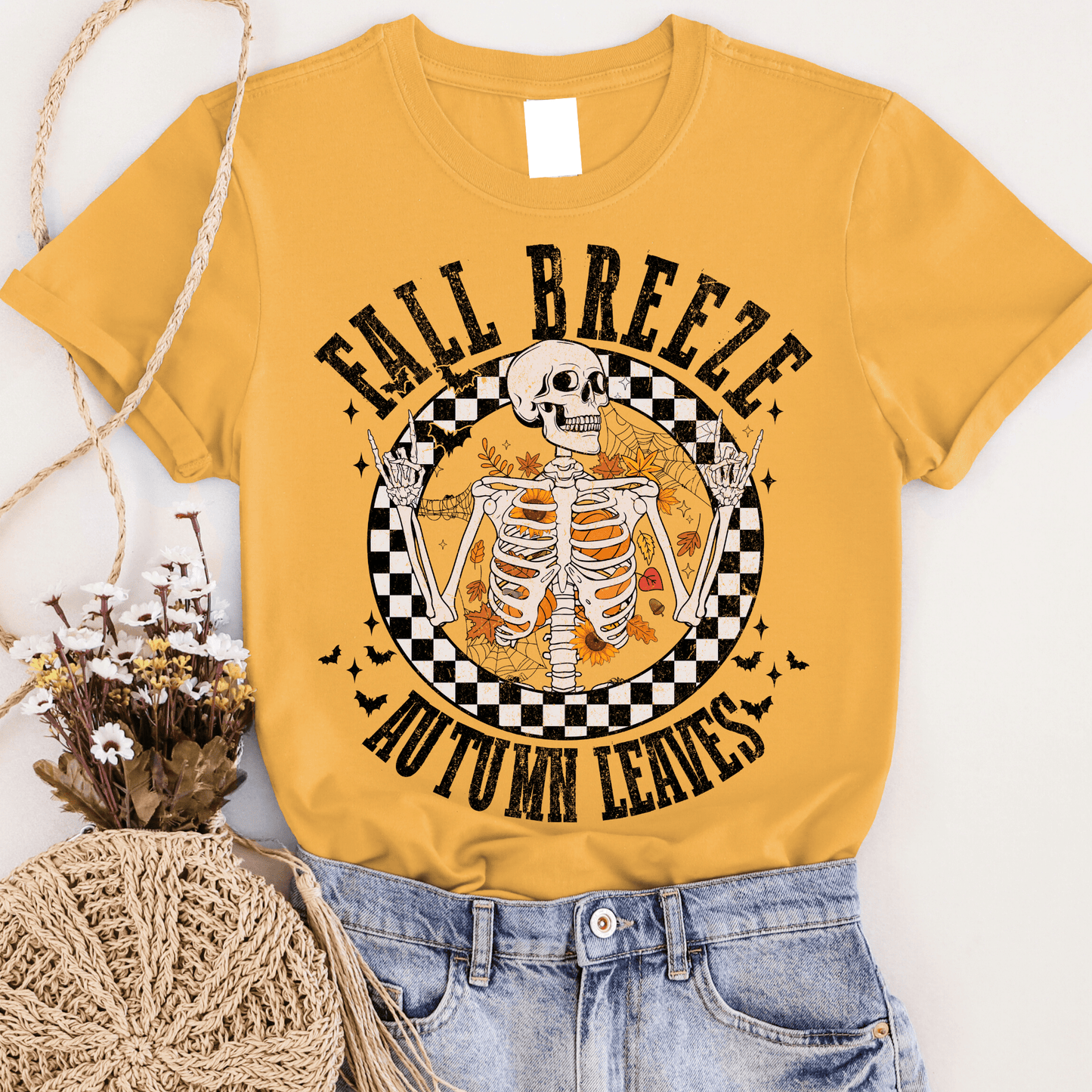 Fall Breeze Skeleton Graphic Tee