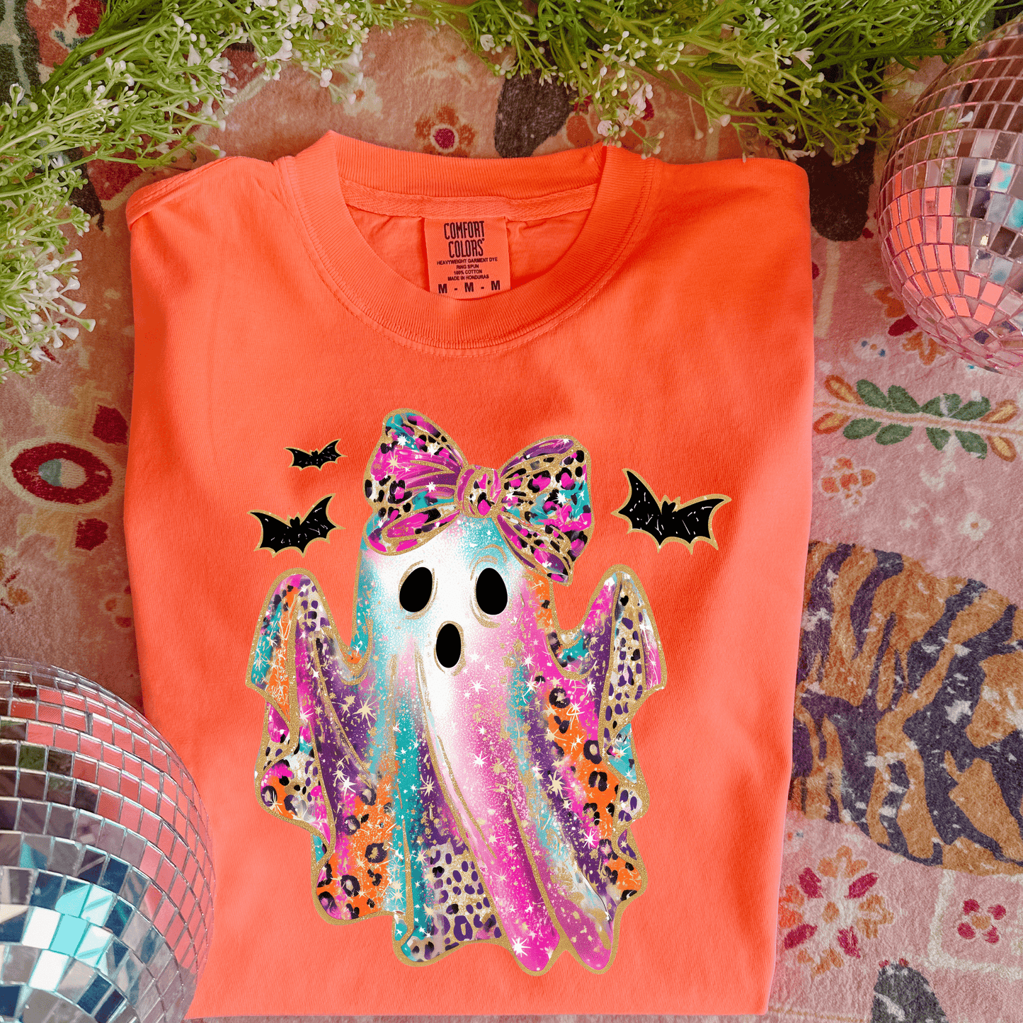 Neon Leopard Ghost Graphic Tee