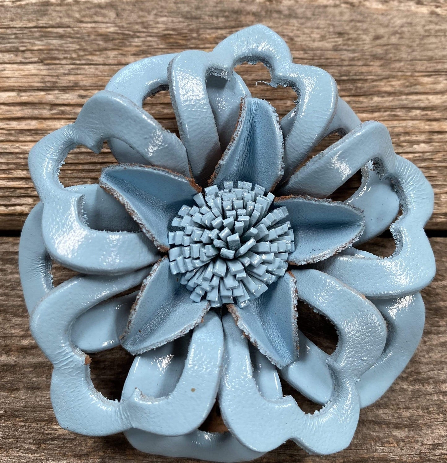 Baby Blue Lotus Leather Flower