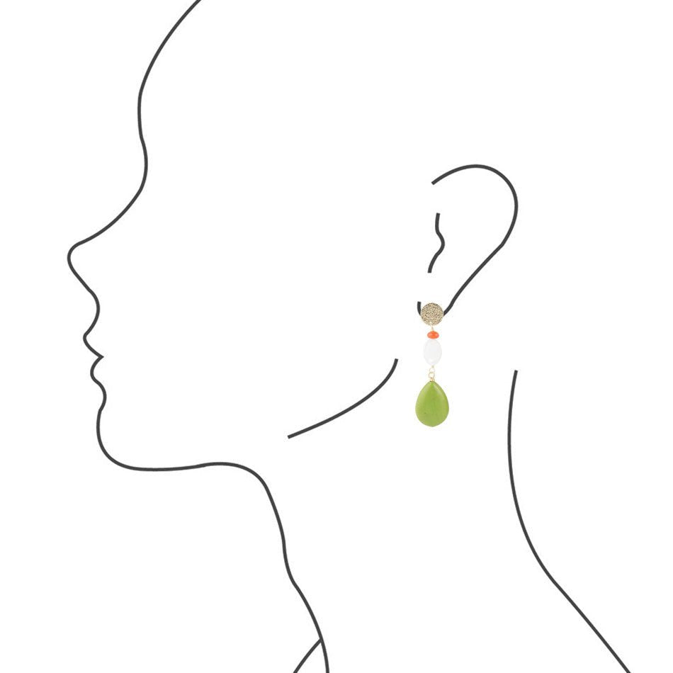 Garden Dreams Lime Turquoise Post Earrings