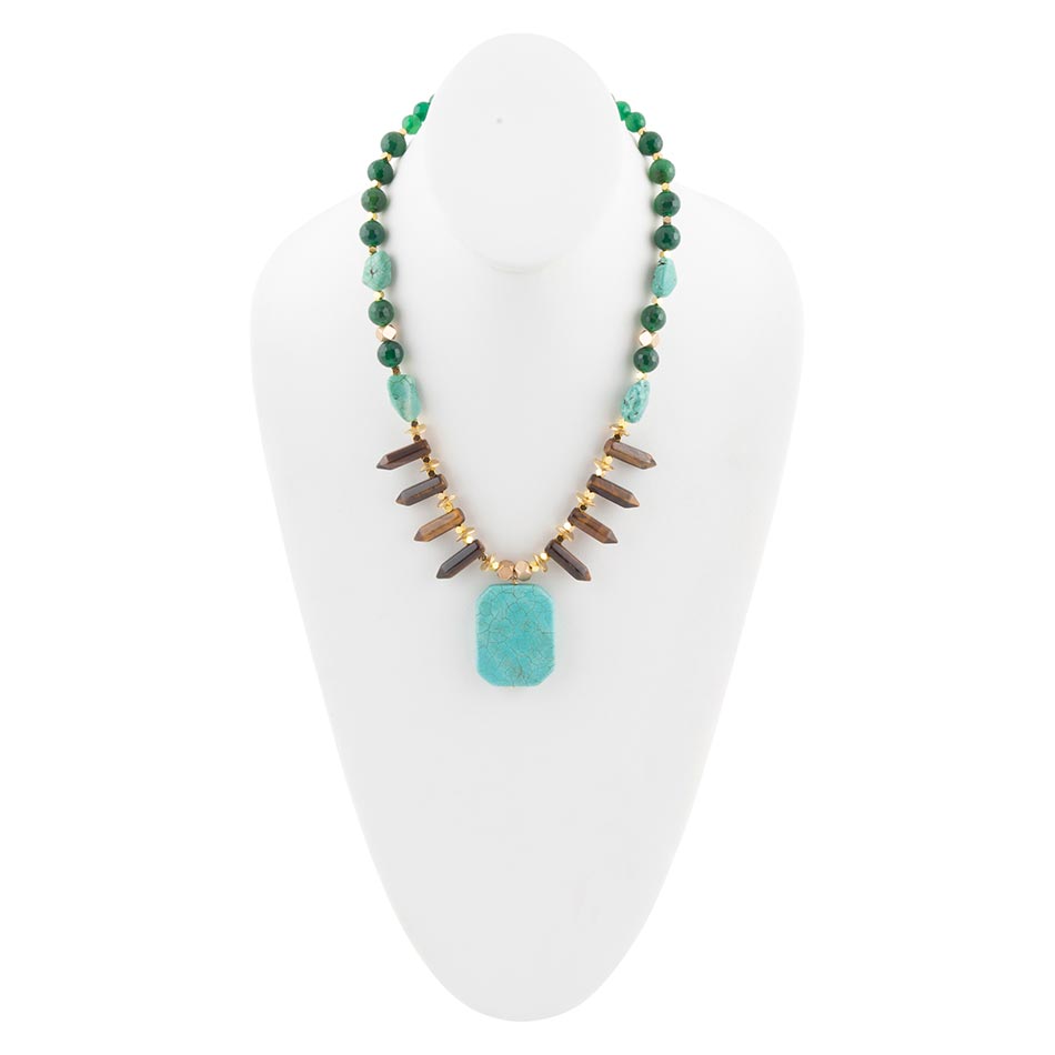Grotto Blue Turquoise Statement Necklace