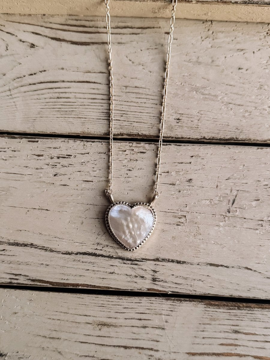 Gruver Mother of Pearl Heart Necklace