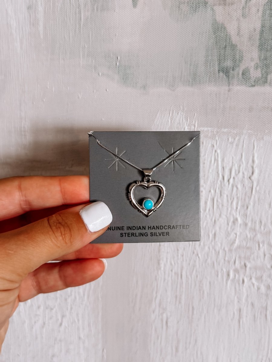 Hico Turquoise or Lapis Heart Necklace