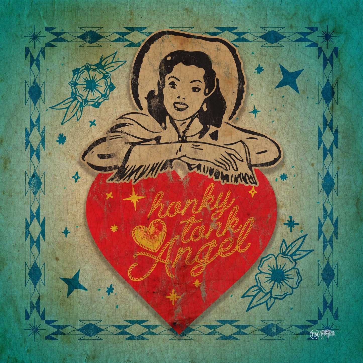 Honky Tonk Angel Glass Cutting board/Charcuterie/Trivet