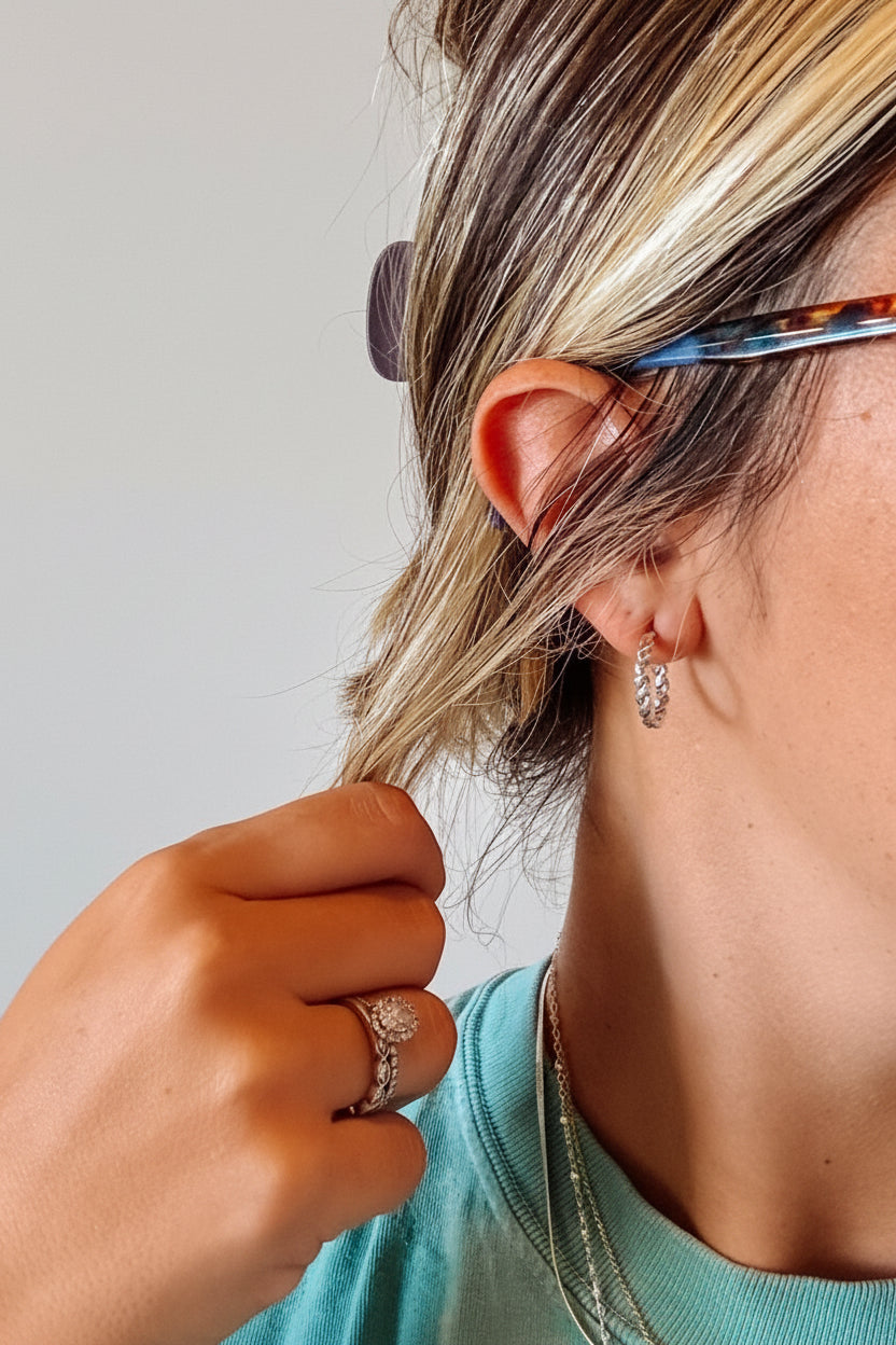 Hudson Silver Hoops
