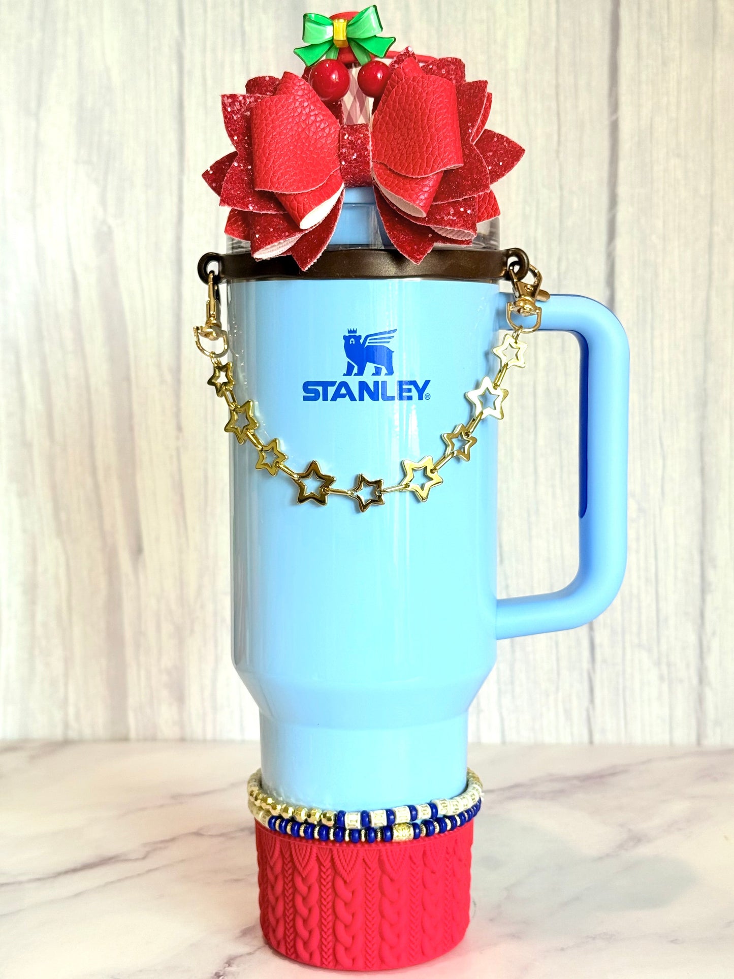 Gold Stars Deluxe Tumbler Charm Necklace