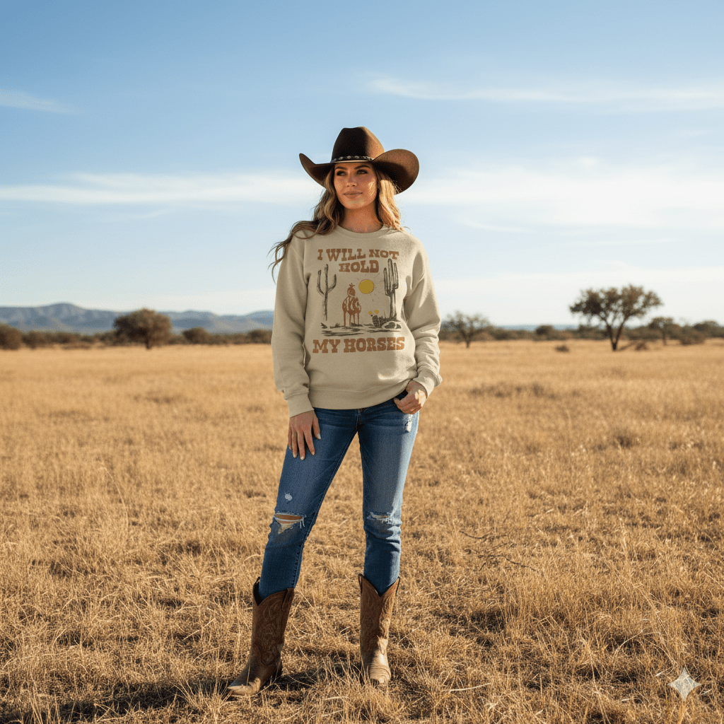 I Will Not Hold My Horses Graphic Sweatshirt