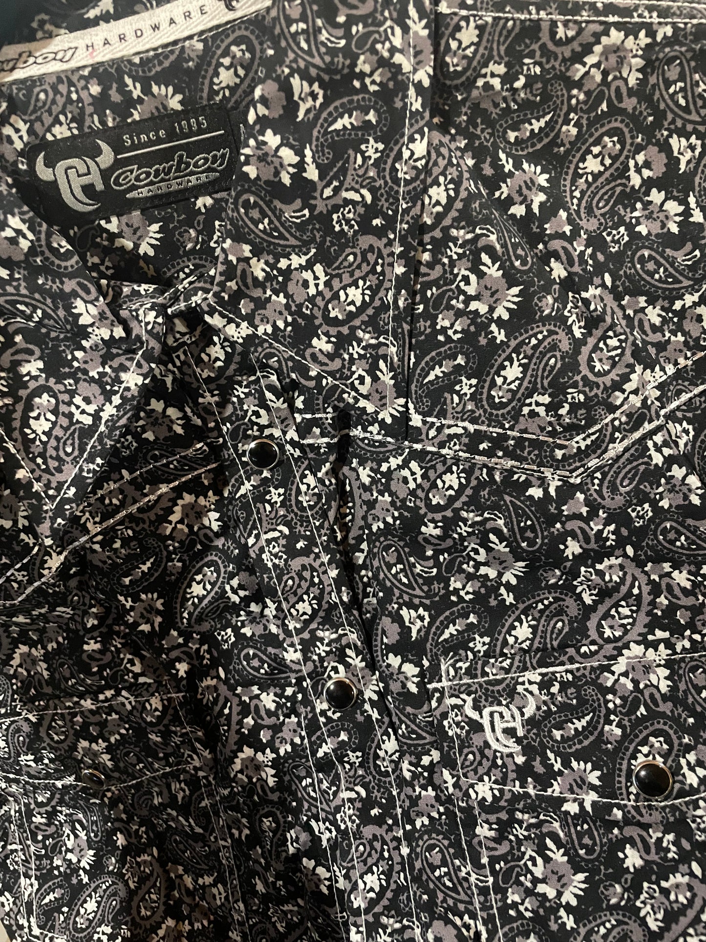 Black Paisley Men’s Western Shirt
