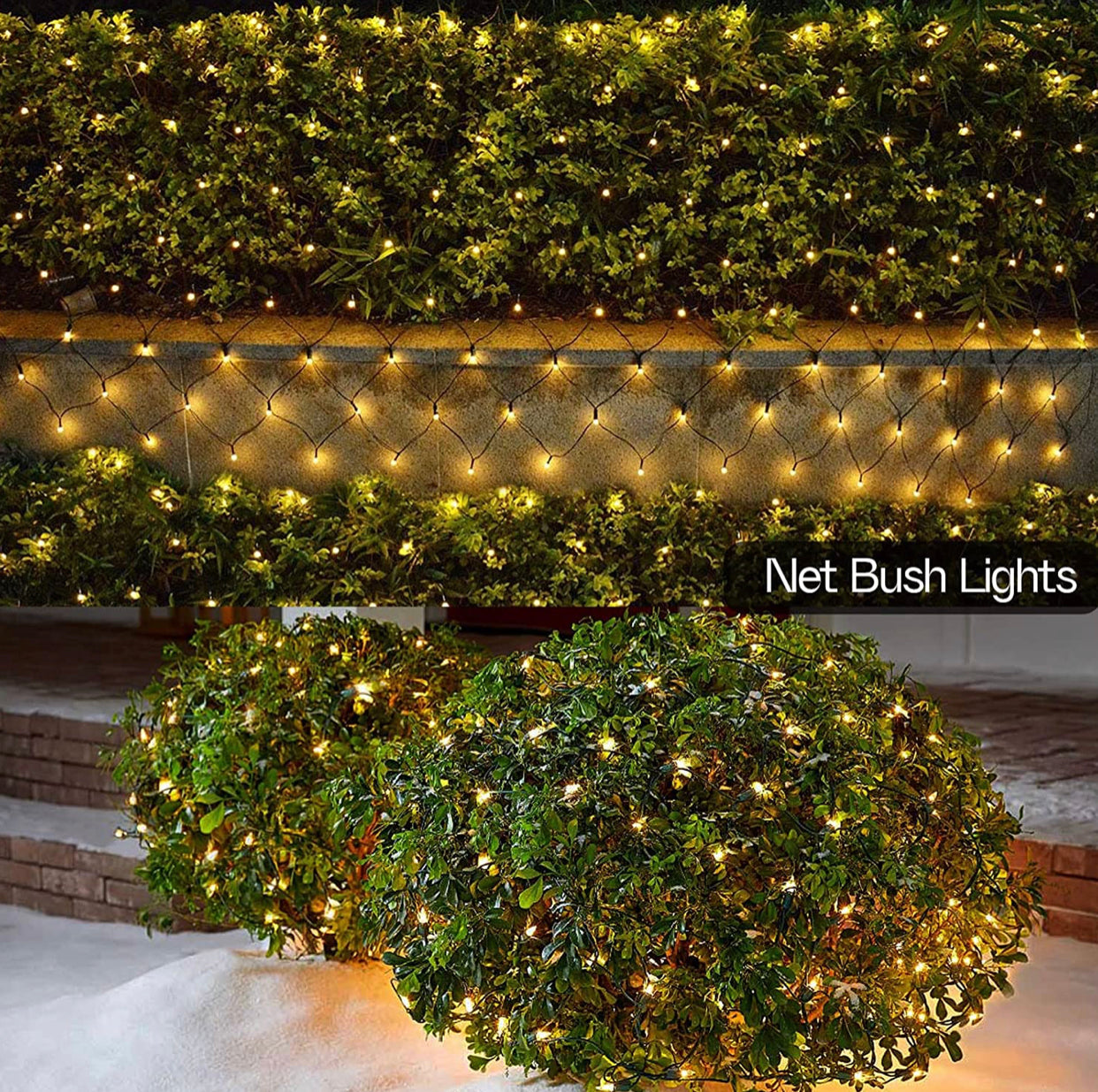 Solar Net Mesh Lights 360 LED with Remote, 11.8Ft x 4.9Ft Fence String Light