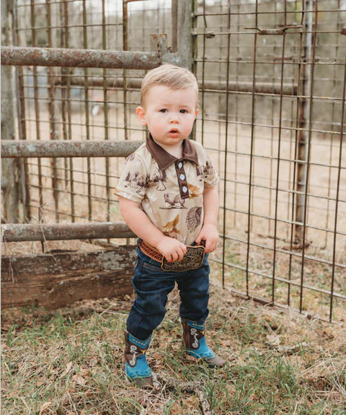 Shea Baby Coyote Polo Onesie