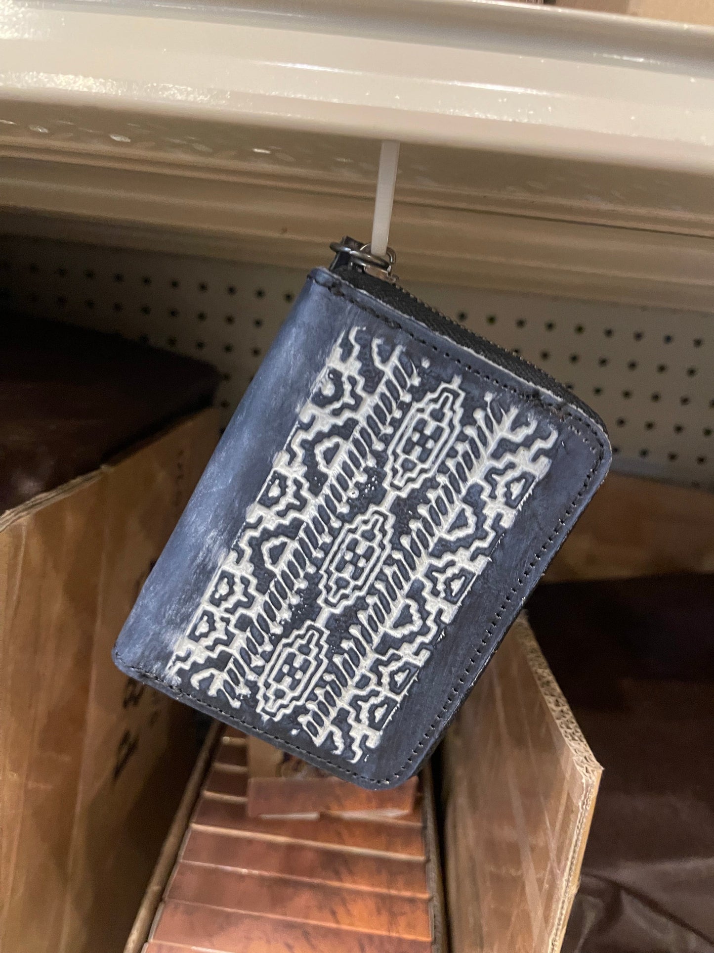 Leather Aztec Wallet Card Holder