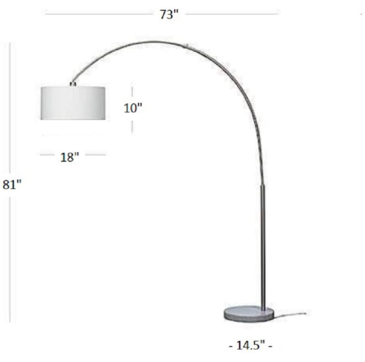 Arc Floor Lamp with Unique Hanging Drum - Arching Over The Couch