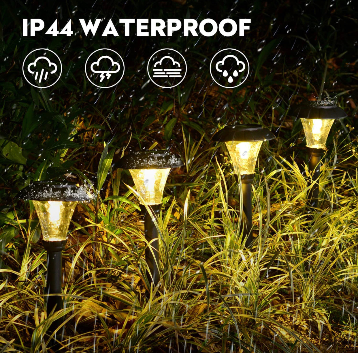 SmartYard Solar Pathway LED Lights -12 Pack (Warm White)