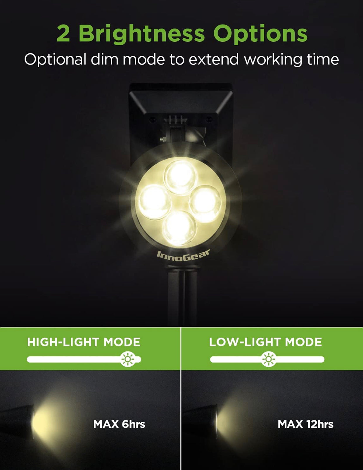SmartYard Solar SpotLights Outdoor, Waterproof Solar Powered Landscape 2-in-1 Wall Light Auto On/Off , Pack of 4