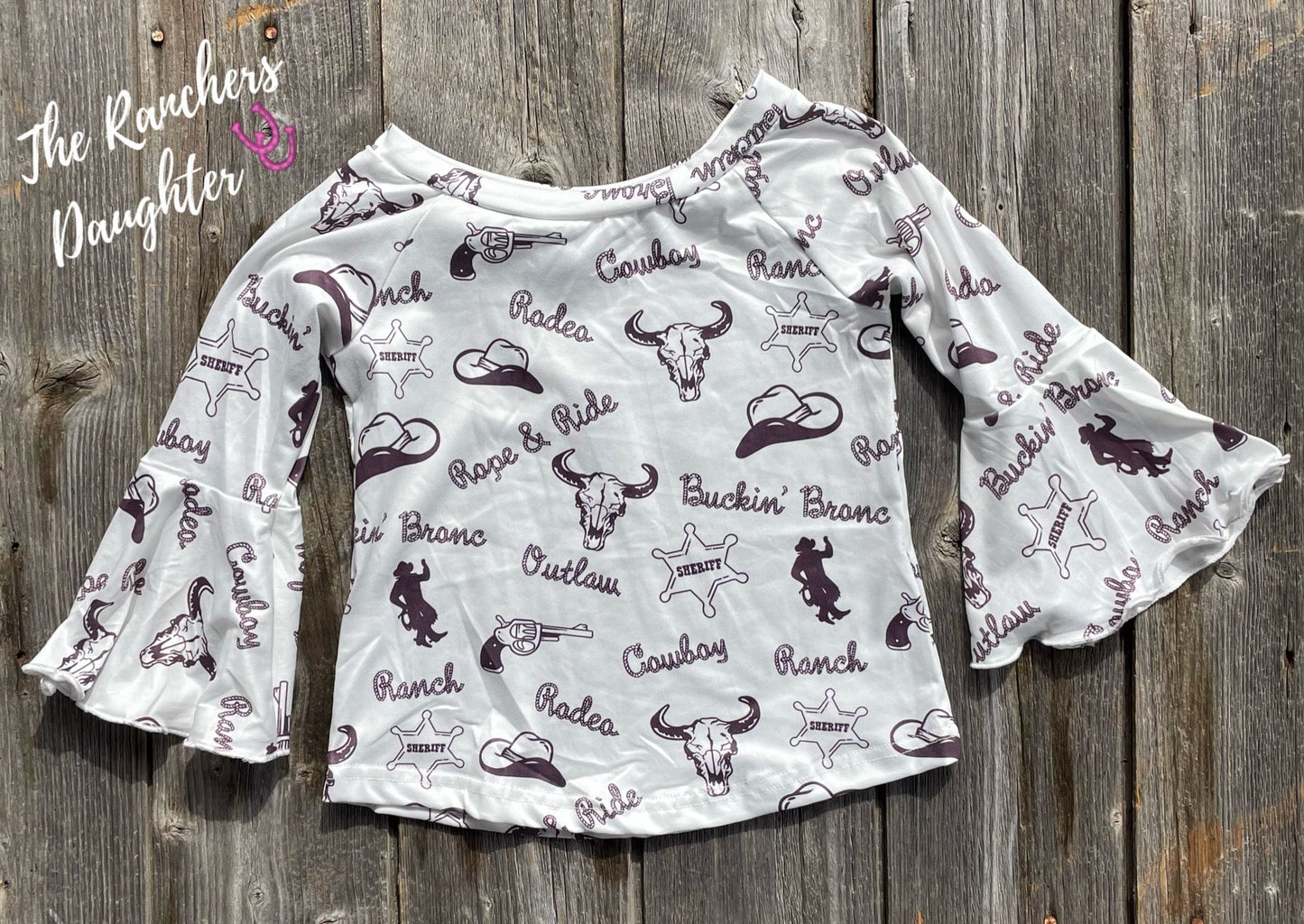 Shea Baby Bell Sleeve White Outlaw Top