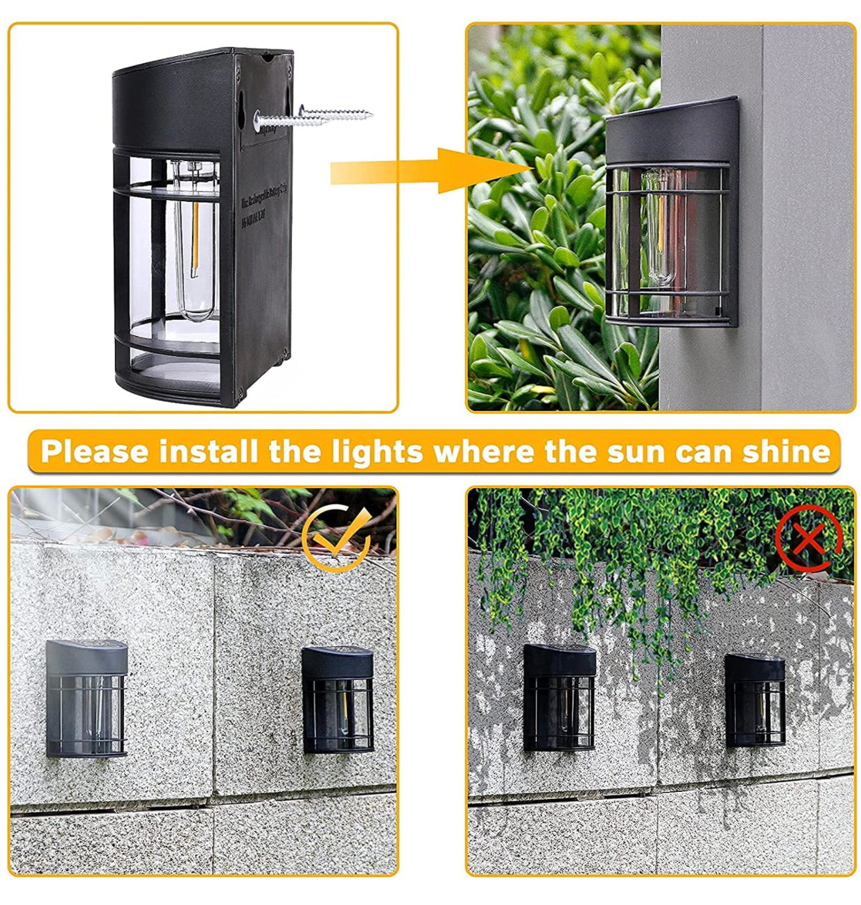 SmartYard Solar Fence Lights Outdoor, Deck Lights LED Tungsten Filament Bulb Vintage Style 8-Pack