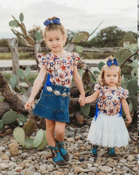 Shea Baby Patriotic Fringe Onesie
