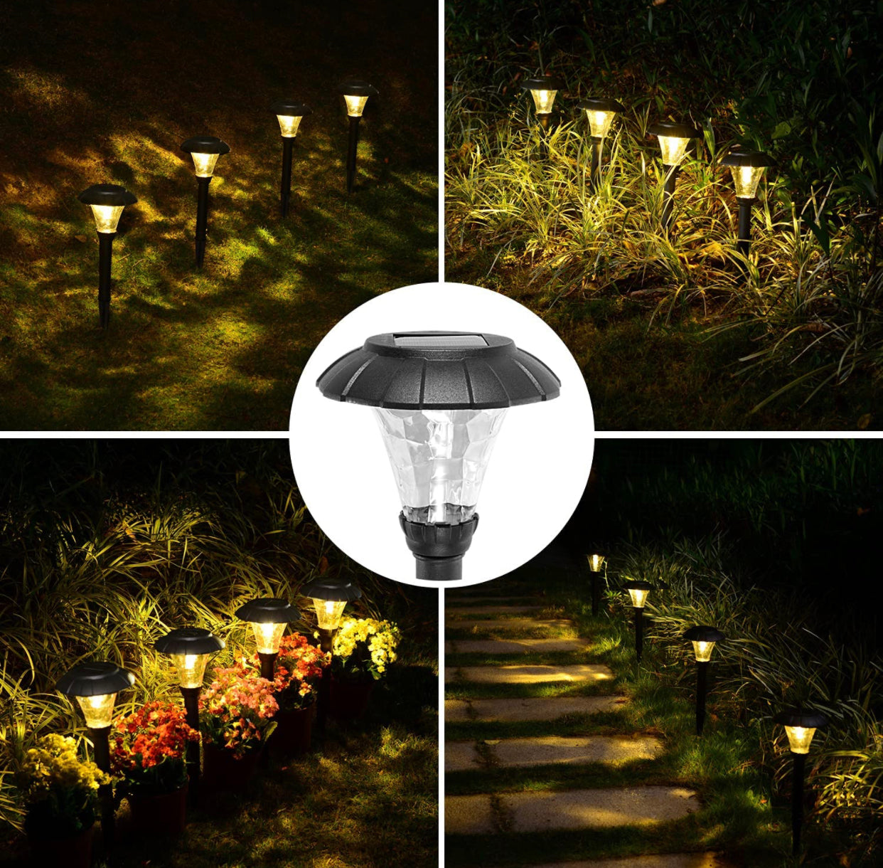 SmartYard Solar Pathway LED Lights -12 Pack (Warm White)