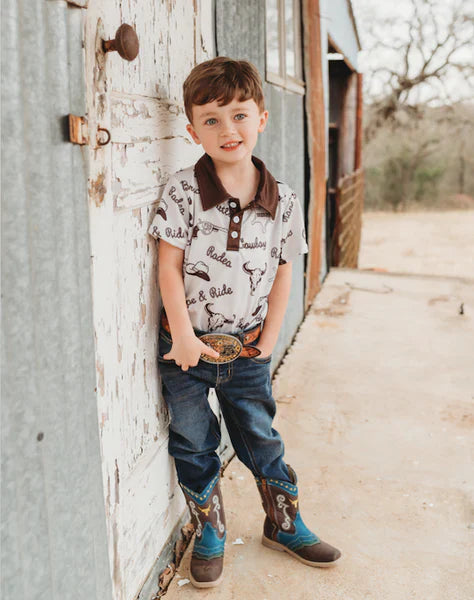 Shea Baby Cowboy Polo Onesie
