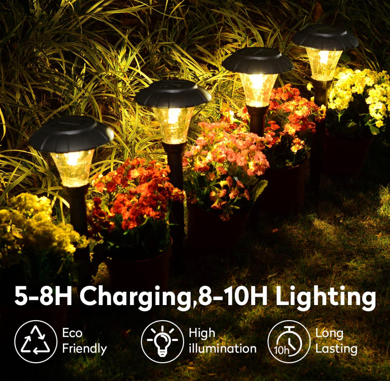 SmartYard Solar Pathway LED Lights -12 Pack (Warm White)