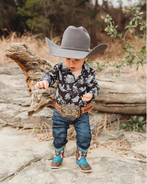 Shea Baby Wild West Pearl Snap Onesie