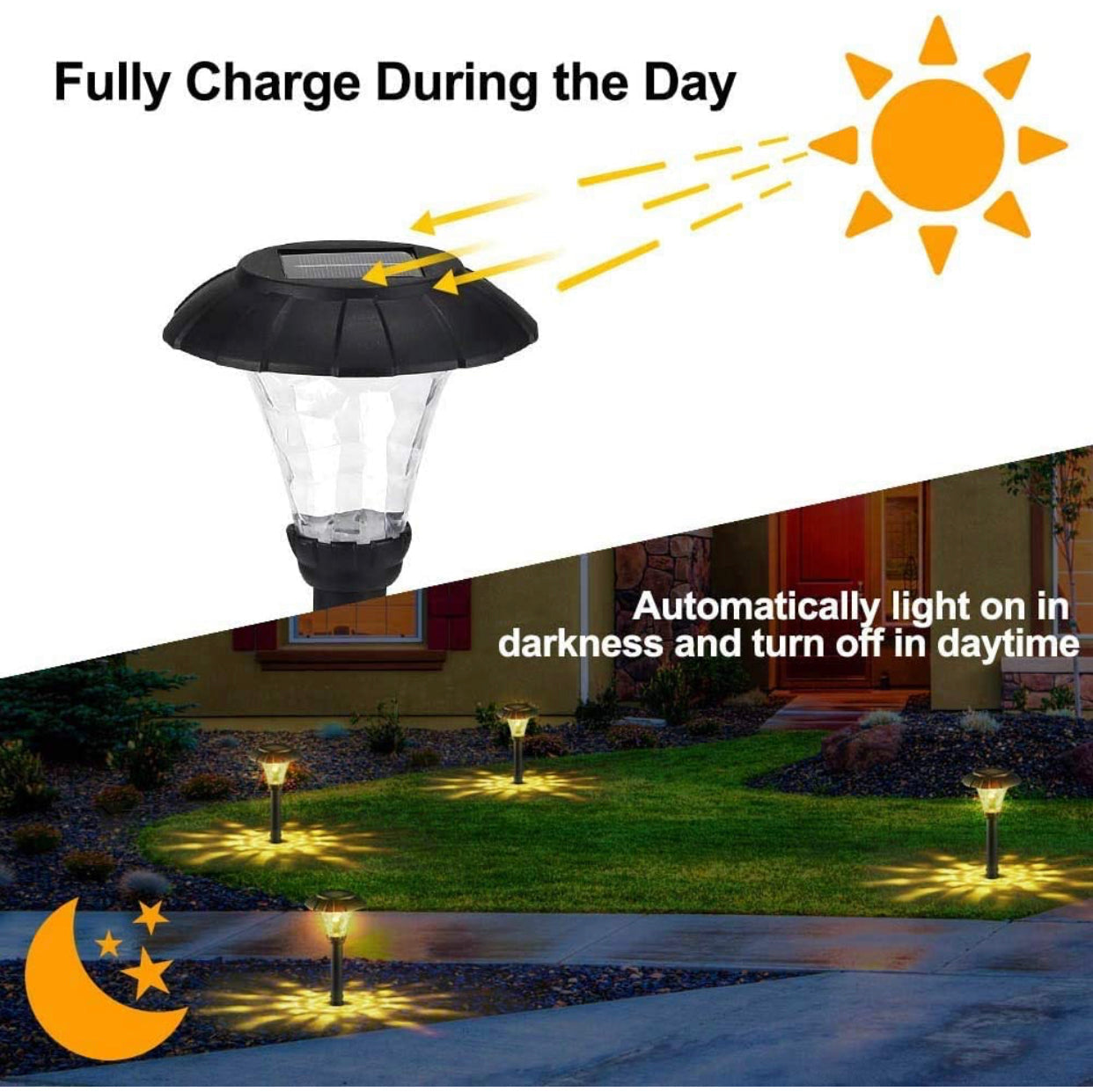 SmartYard Solar Pathway LED Lights -12 Pack (Warm White)