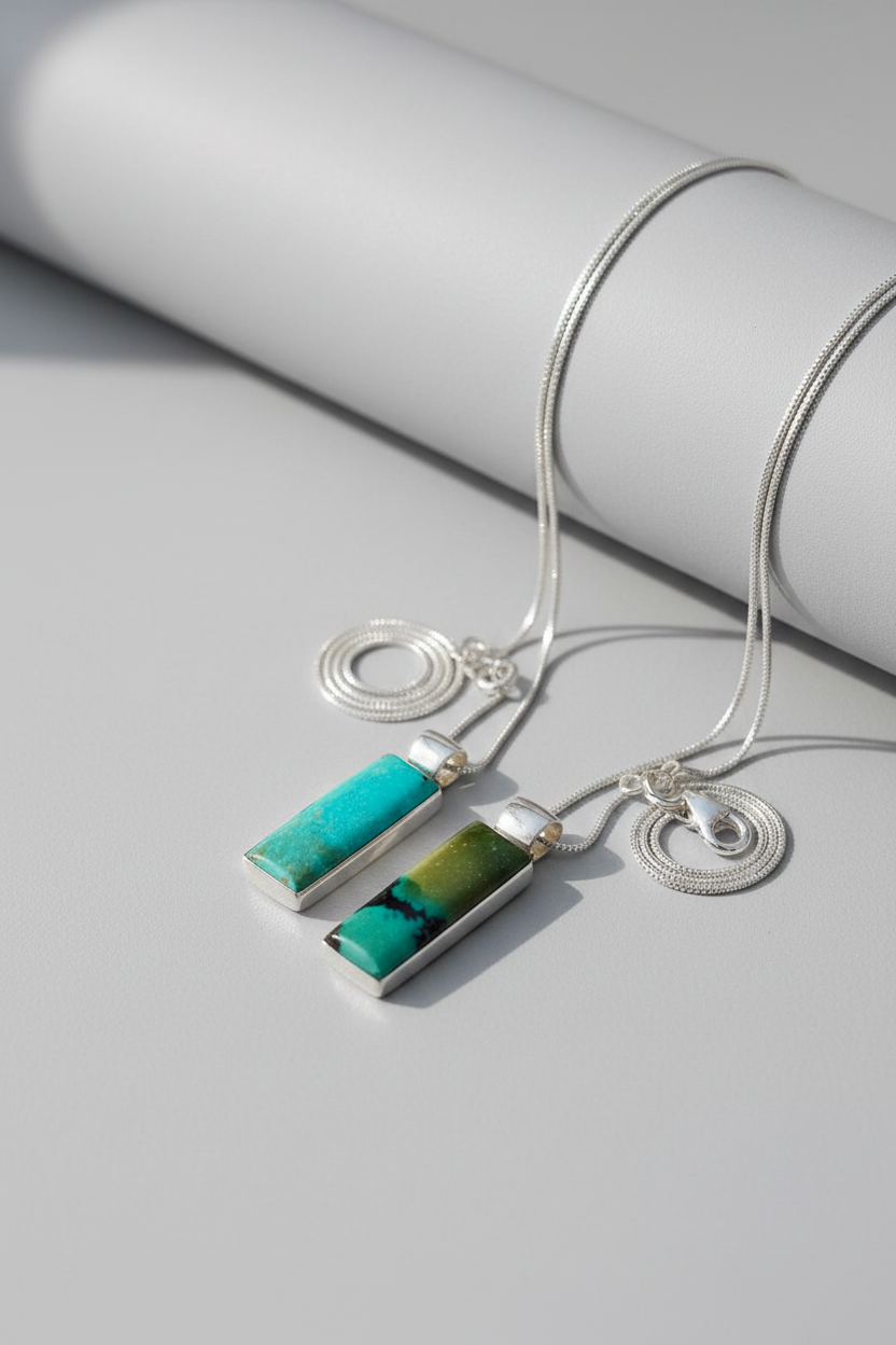 Itasca Turquoise Rectangle Necklace Pendant