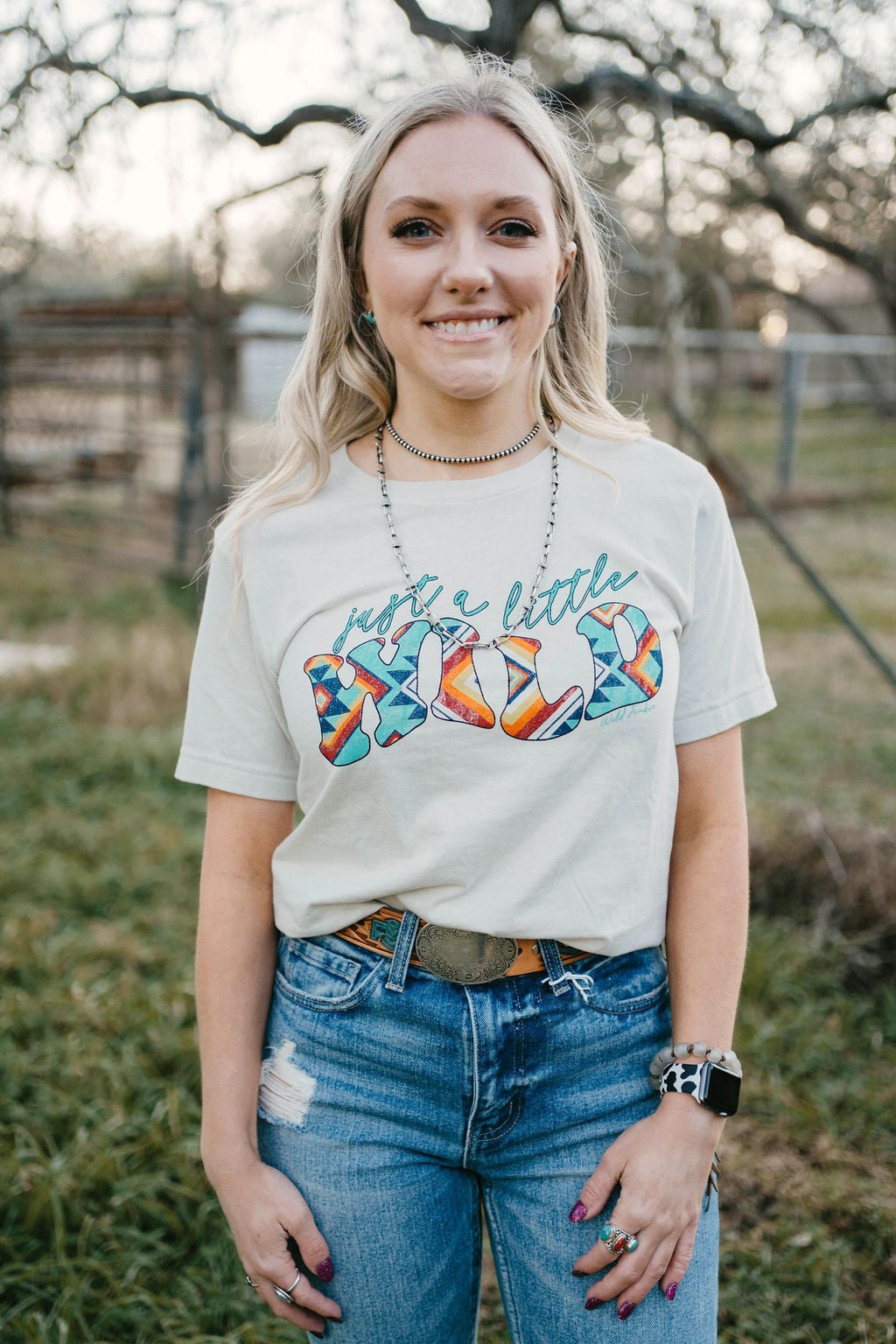 Just a Little Wild Aztec Graphic T-shirt