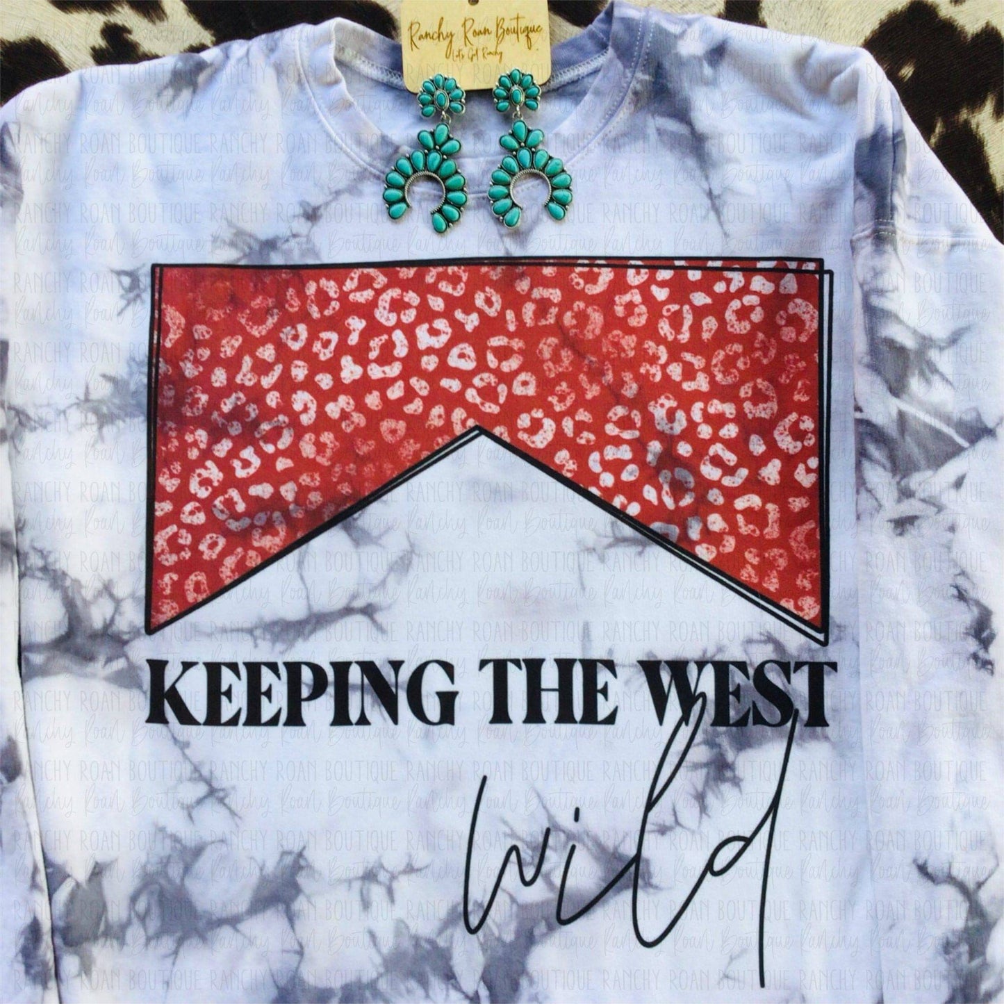 Keeping the West Wild Leopard Western Sweatshirt