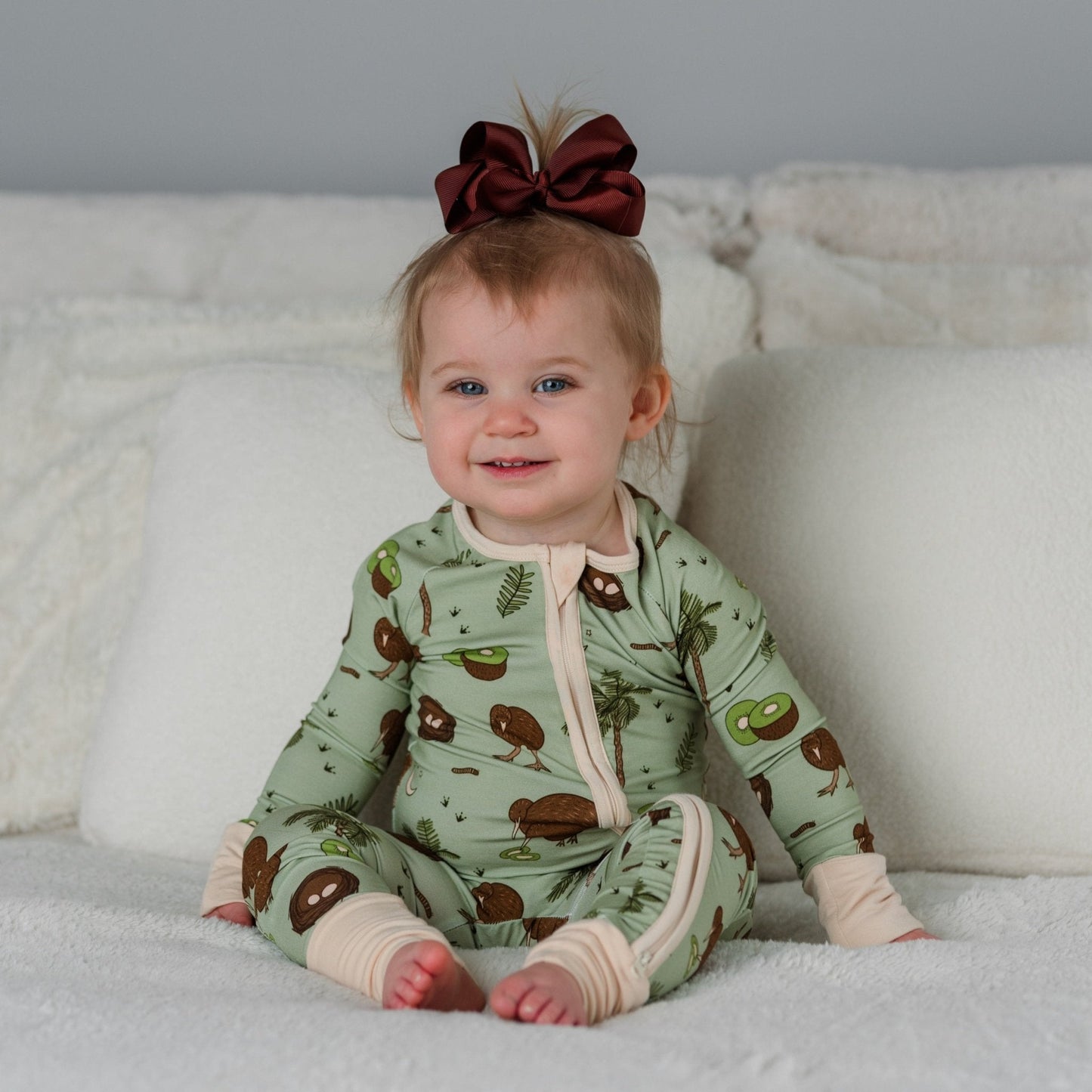 Kiwi Bird Baby Zip Pajamas