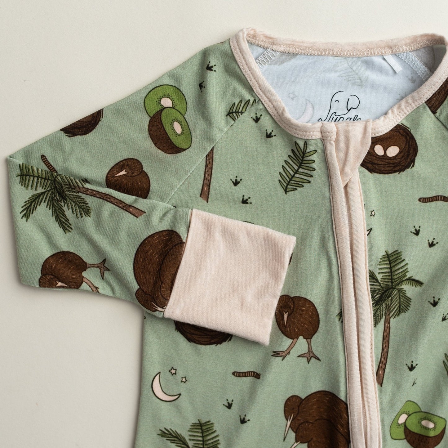 Kiwi Bird Baby Zip Pajamas