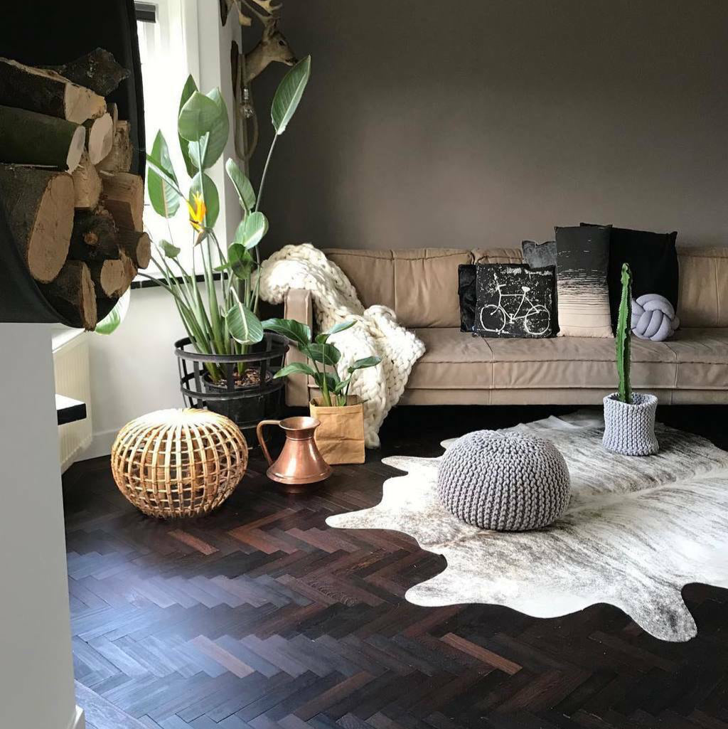 Light Brindle Brazilian Cowhide Rug: XL