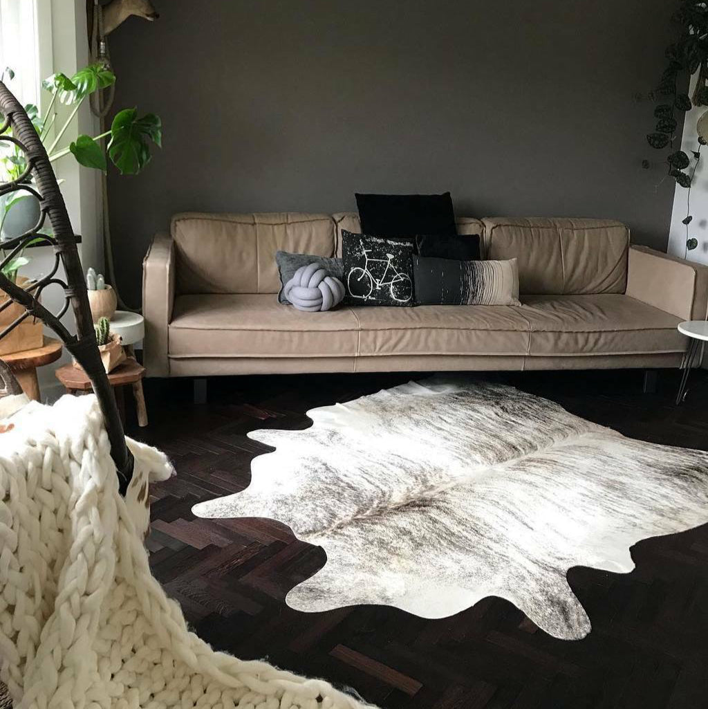 Light Brindle Brazilian Cowhide Rug: XL