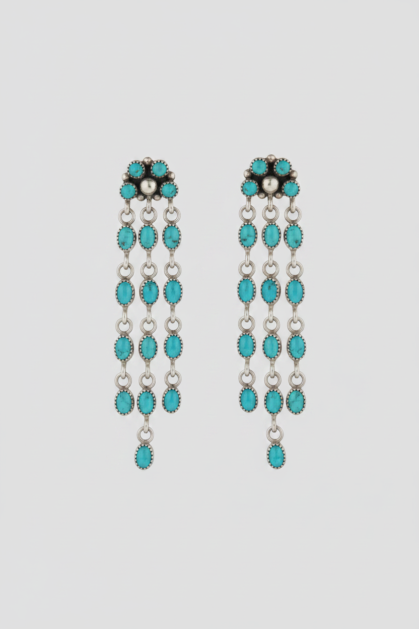 Lillian Waterfall Turquoise Earrings