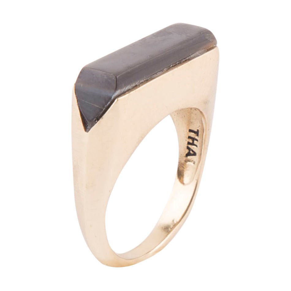 Linear Ring - Black Mother of Pearl