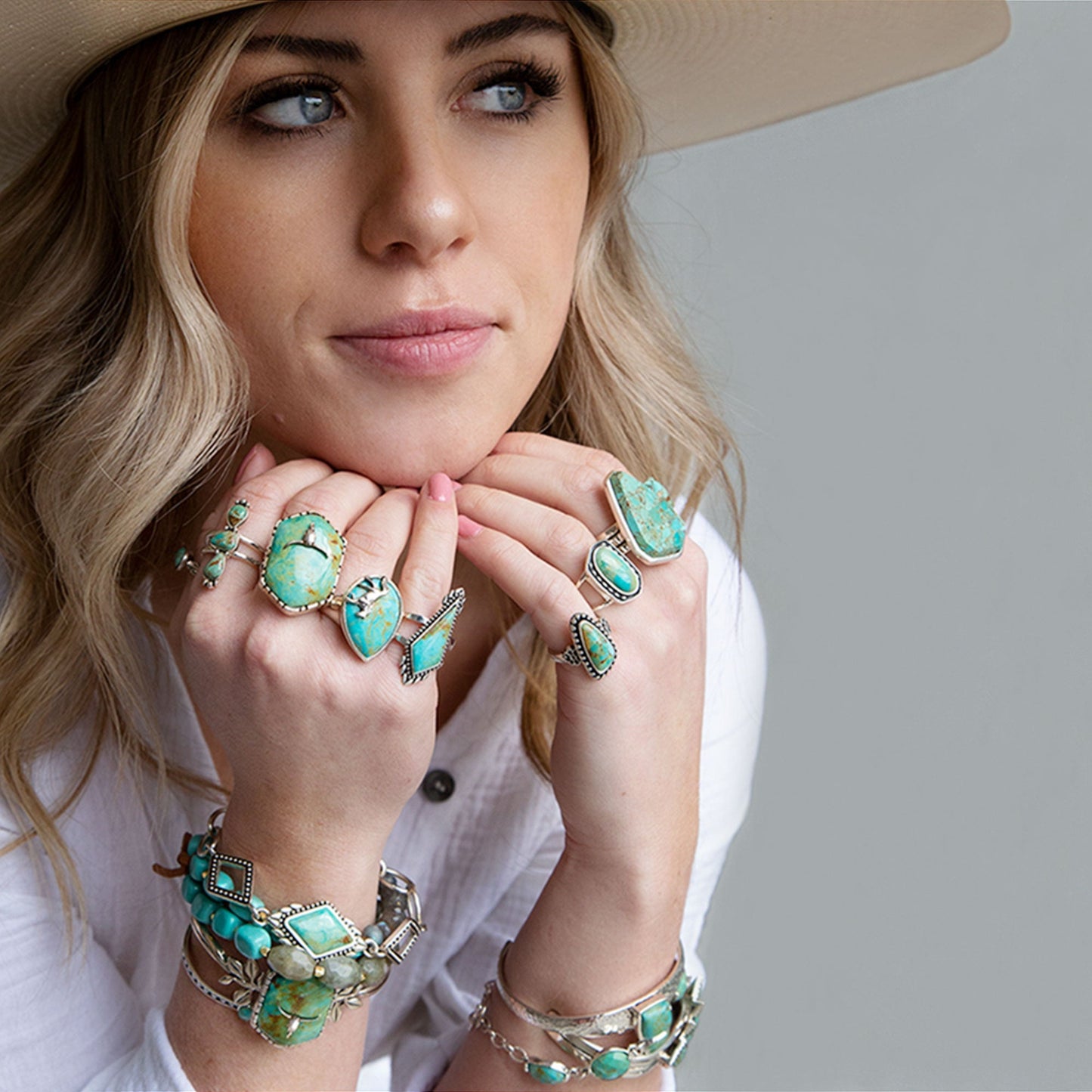 Longhorn Green Turquoise and Sterling Silver Ring