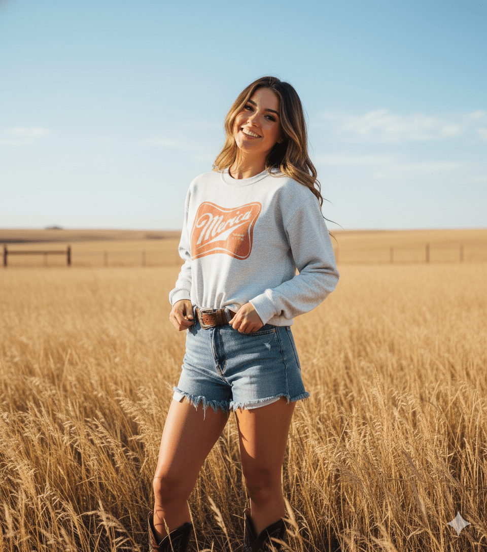 Merica Red Logo Graphic Sweatshirt