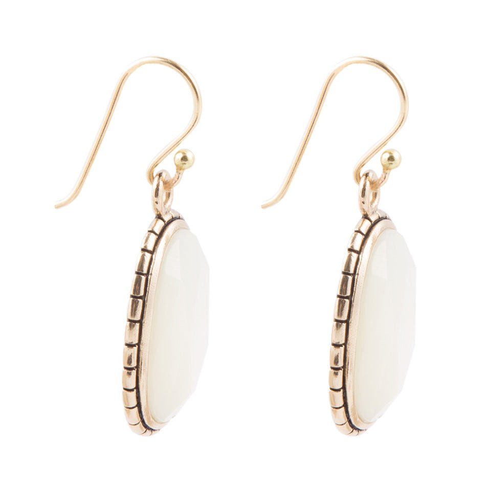 Mother of Pearl Faceted Oval Earring