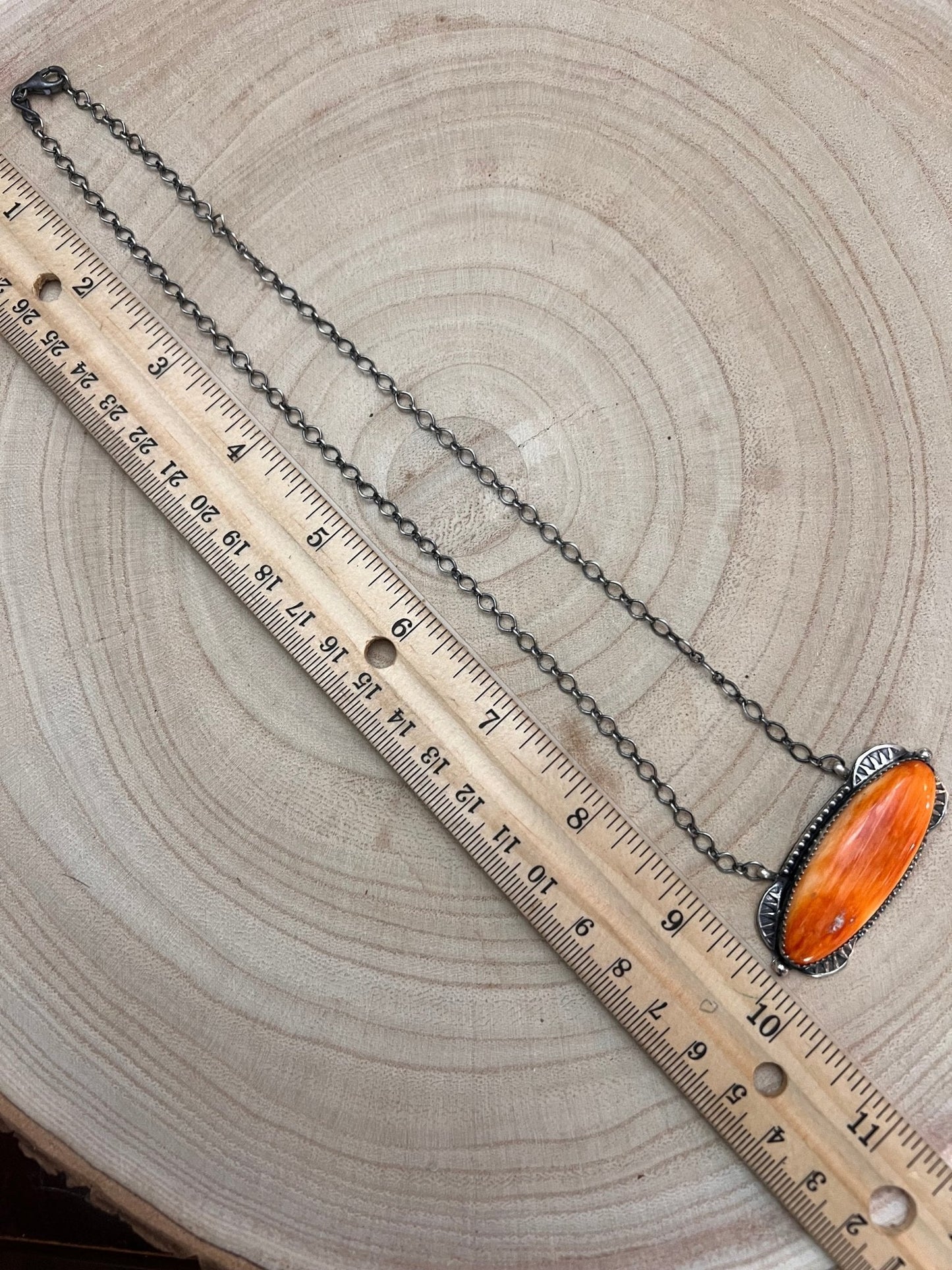 Navajo Handmade Spiny Oyster Necklace by Tia Long - 18 inch